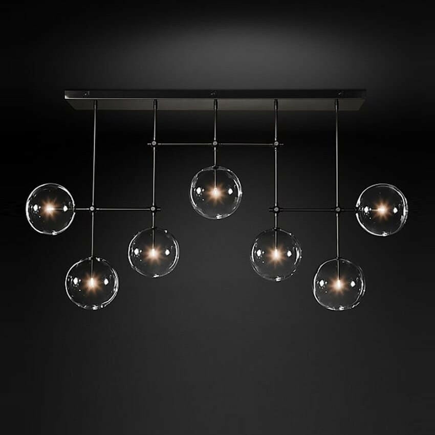 Glass Globe Mobile Linear Chandelier