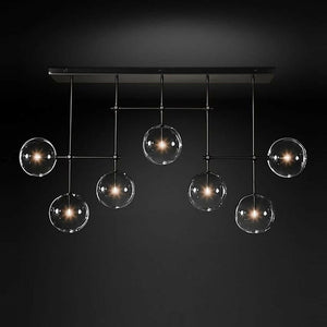 Glass Globe Mobile Linear Chandelier