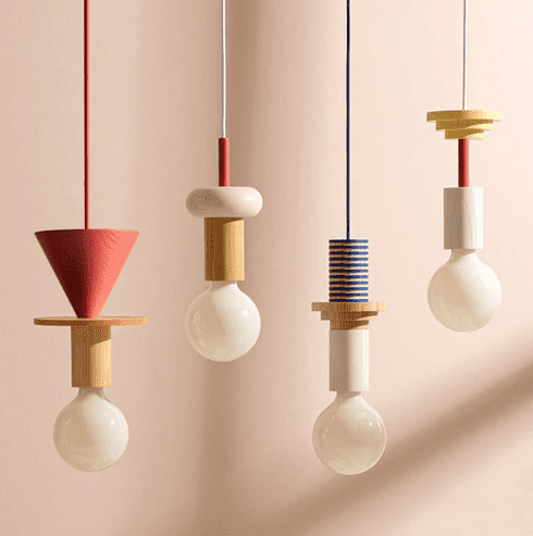 Aksel - Colored Wood Blocks LED Pendant Light