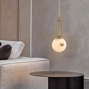 Amica - Modern Marble Ring Ball Pendant Light