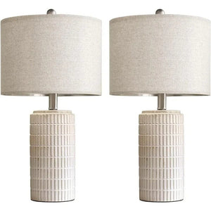 Anton - Set of 2 Modern 23" Ceramic Table Lamps for Living Room