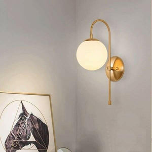 Art deco milk glass ball wall light | Bright & Plus.