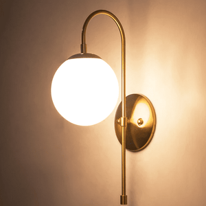 Art deco milk glass ball wall light | Bright & Plus.