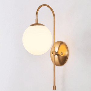 Art deco milk glass ball wall light | Bright & Plus.