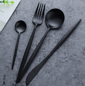 Arya Black Flatware | Bright & Plus.