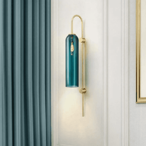 Ashley - Blue And White Glass Tube Wall Sconce Light | Bright & Plus.