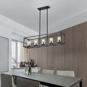 Aslan - 5-Light Linear Rectangular Pendant Light