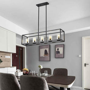 Aslan - 5-Light Linear Rectangular Pendant Light