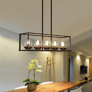 Aslan - 5-Light Linear Rectangular Pendant Light