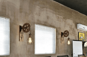 Athen - Industrial Vintage Pulley Wall Mounted Lamp