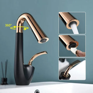 Avita - Single Lever Bathroom Sink Faucet with Rotation