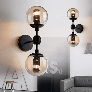 Bhatte - Double Globe Clear Glass Sconce