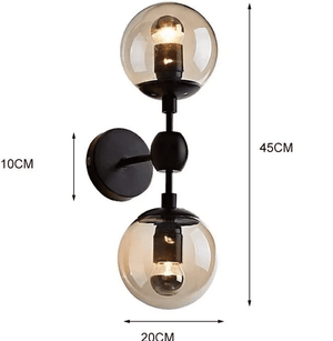 Bhatte - Double Globe Clear Glass Sconce