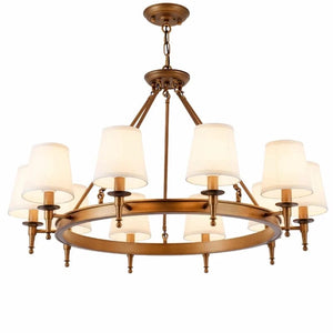 Bjorn - Chandelier with Minimalist Copper Fabric Shade