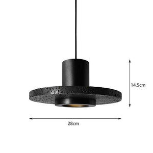 Black Volcanic Stone Pendant Light Minimalist