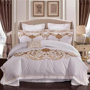 Brizia Luxury Egyptian Cotton Embroidery Duvet Cober Set | Bright & Plus.