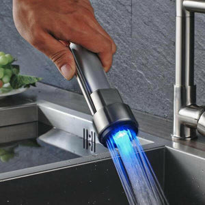 Carylon - LED Kitchen Spring Deck Mounted Faucet | Bright & Plus.