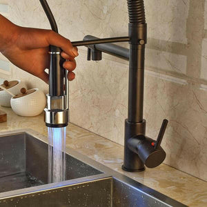 Carylon - LED Kitchen Spring Deck Mounted Faucet | Bright & Plus.