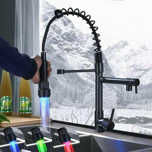 Carylon - LED Kitchen Spring Deck Mounted Faucet | Bright & Plus.