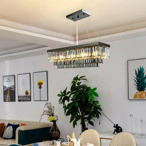 Casper - Modern Smoke Gray Crystal Chandelier