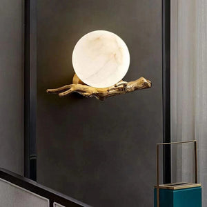 Cassius - Copper Marble Wall Lamp Style Moon Ball