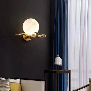 Cassius - Copper Marble Wall Lamp Style Moon Ball