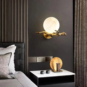 Cassius - Copper Marble Wall Lamp Style Moon Ball