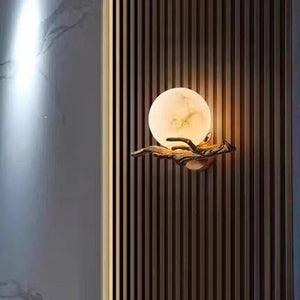 Cassius - Copper Marble Wall Lamp Style Moon Ball