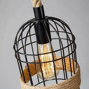 Clervie - Retro Hemp Rope Pendant Lamp | Bright & Plus.