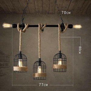 Clervie - Retro Hemp Rope Pendant Lamp | Bright & Plus.