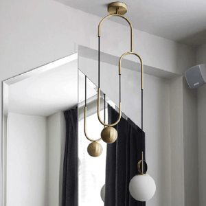 Cradle Brass mid century pulley pendant light | Bright & Plus.