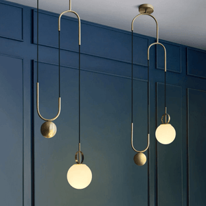 Cradle Brass mid century pulley pendant light | Bright & Plus.