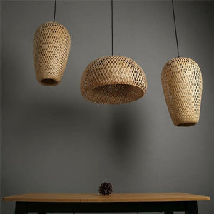 Creative Bamboo Woven Art Pendant Light