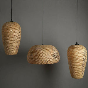 Creative Bamboo Woven Art Pendant Light