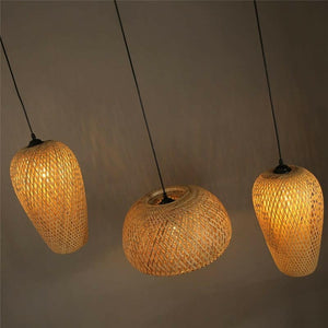 Creative Bamboo Woven Art Pendant Light