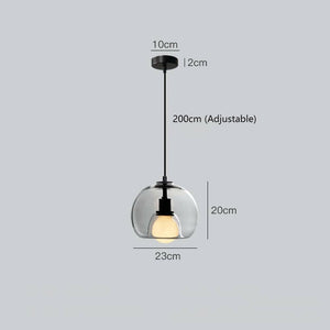 Dag - Modern Style Spherical Glass Pendant Lamp