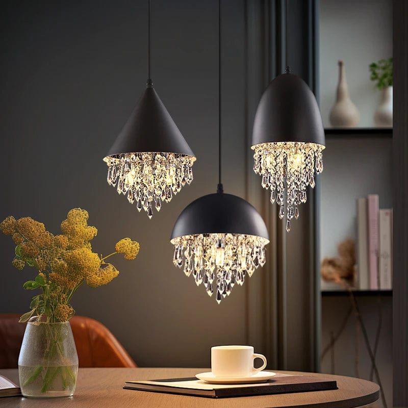 Dagmar - Black LED Crystal Pendant Light