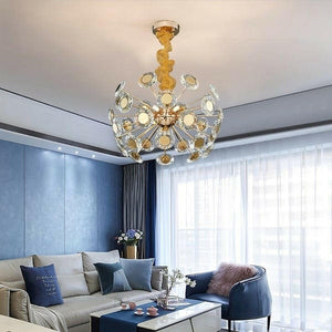 Delia - Modern Gold Crystal Chandelier Lighting | Bright & Plus.