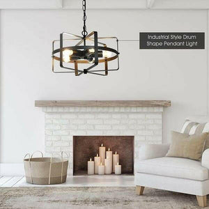 Drum - Metal Drum Shape Industrial Pendant Light | Bright & Plus.