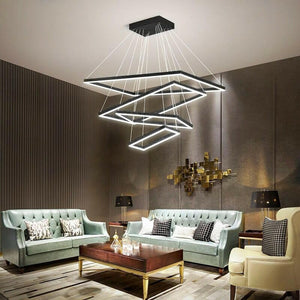 Drun - Brushed Aluminum Modern Simple Square Led Chandelier