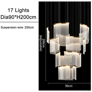 Duna - Modern Curved Acrylic Led Pendant Light