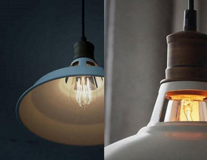 Duotone Vintage Industrial Pendant Light With Brass Fitting | Bright & Plus.