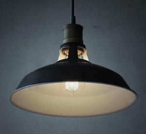 Duotone Vintage Industrial Pendant Light With Brass Fitting | Bright & Plus.