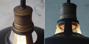 Duotone Vintage Industrial Pendant Light With Brass Fitting | Bright & Plus.