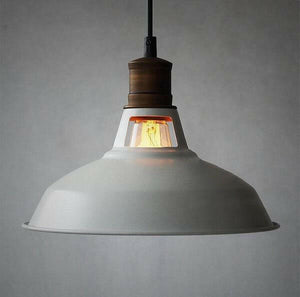 Duotone Vintage Industrial Pendant Light With Brass Fitting | Bright & Plus.