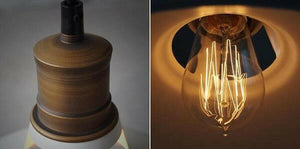 Duotone Vintage Industrial Pendant Light With Brass Fitting | Bright & Plus.