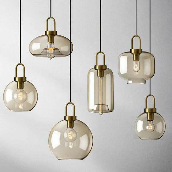 Emerald - Nordic Cognac Crystal Pendant Lights | Bright & Plus.