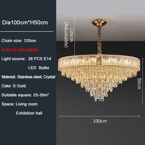 Even - Gold Crystal Chandelier