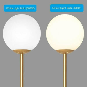 Glass Globe LED Floor Lamp w/ Acrylic Lampshade | Bright & Plus.