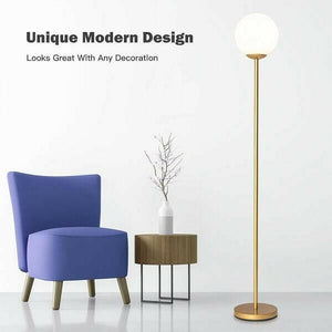 Glass Globe LED Floor Lamp w/ Acrylic Lampshade | Bright & Plus.